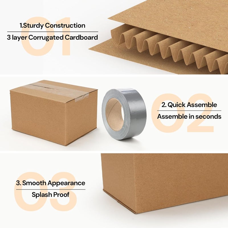 ZBEIVAN Shipping Boxes Mailers 5x4x3 inches Corrugated Cardboard Small Packing Kraft Moving Mailing Box, Pack of 40 - Image 4
